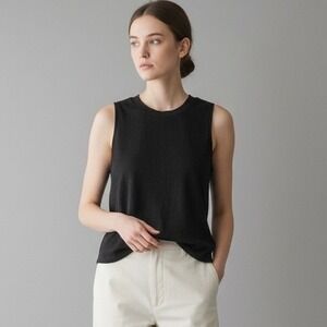 UNIQLO COMPTOIR DES‎ COTONNIERS Black Linen Blend Sleeveless Tank Top XS